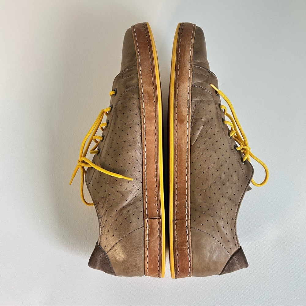 EXTON Italian Brown Leather Men's Loafers Yellow Sole Laces Euro 45 (USA 11) - Picture 7 of 12